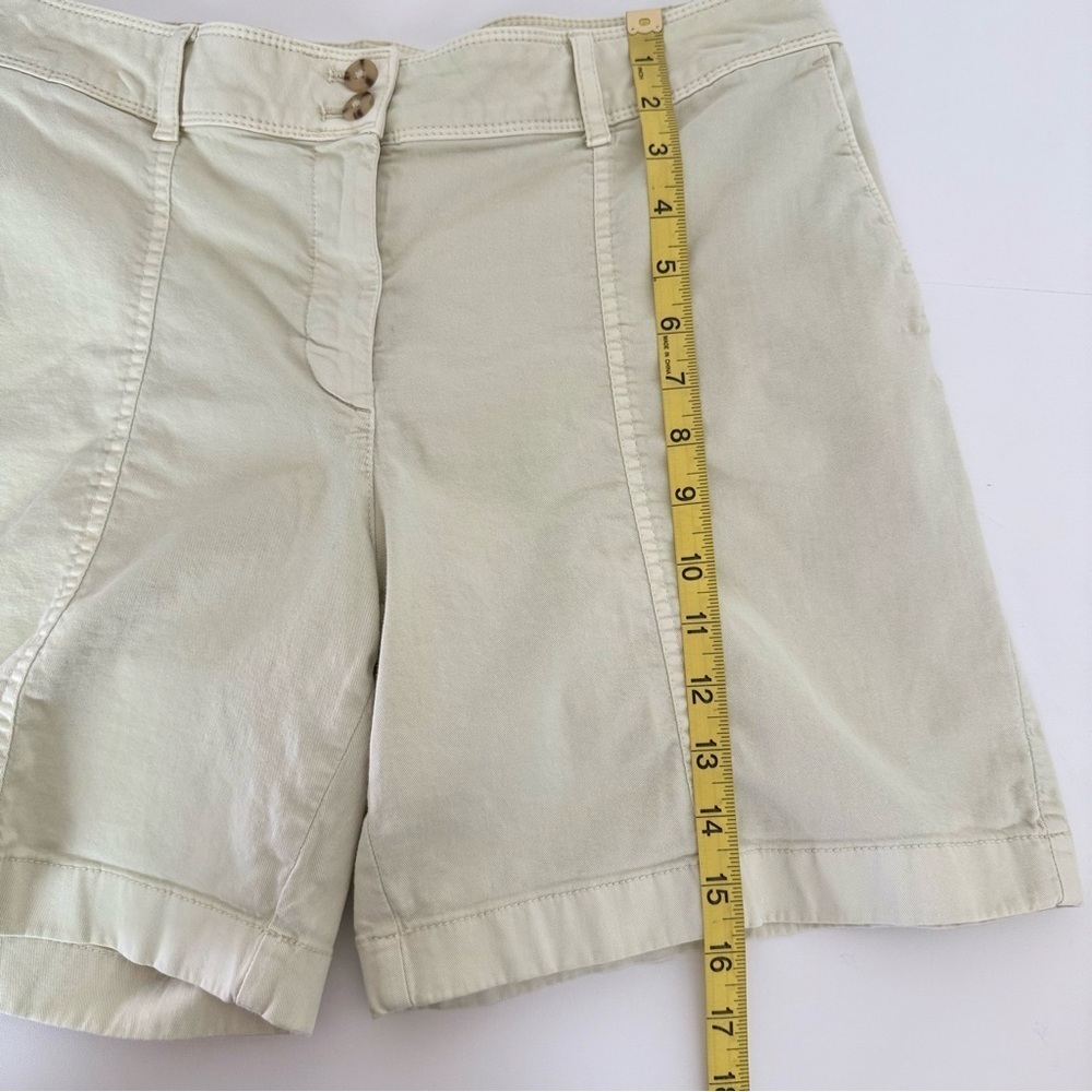J. Jill Green Bermuda Shorts Classic Cotton Blend - Picture 5 of 6